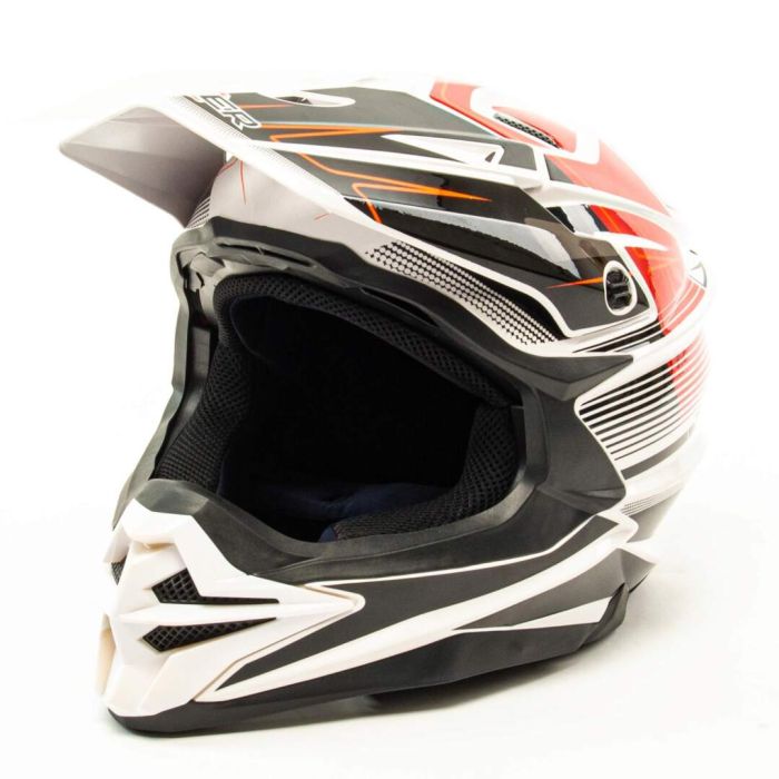 Шлем мото кроссовый HIZER J6803 №1 (L) WHITE/ORANGE