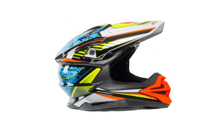 Шлем мото кроссовый HIZER J6803 №4 (S) BLACK/BLUE