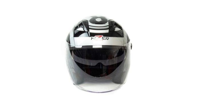 Шлем мото открытый HIZER J228 №2 (L) black/gray