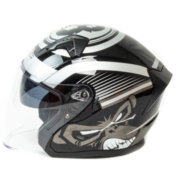 Шлем мото открытый HIZER J228 №2 (L) black/gray