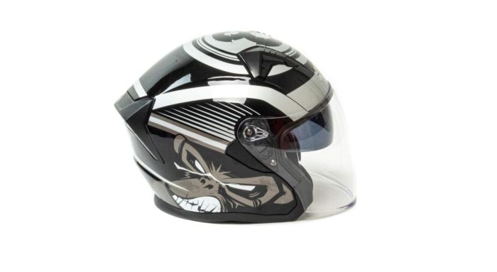 Шлем мото открытый HIZER J228 №2 (M) black/gray