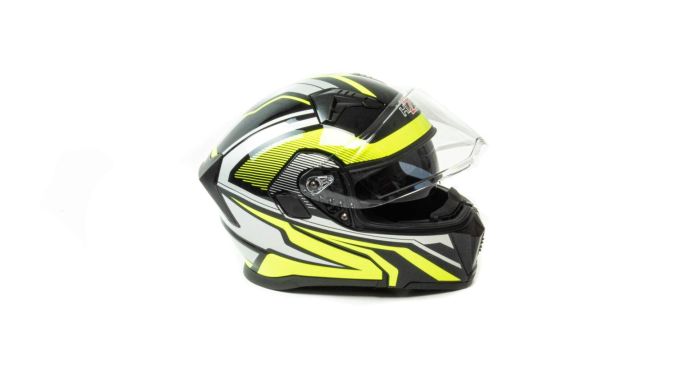 Шлем мото модуляр HIZER J5906 №1 (L) black/neon yellow (2 визора)