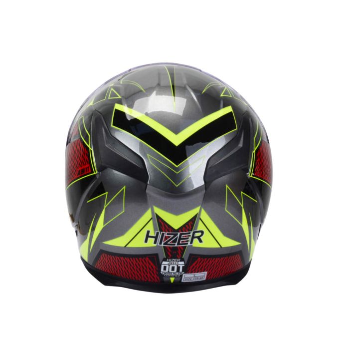 Шлем мото интеграл HIZER J5311 №4 (M) gray/neon yellow