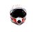 Шлем мото мотард HIZER J6802 №5 (S) white/red (2 визора)
