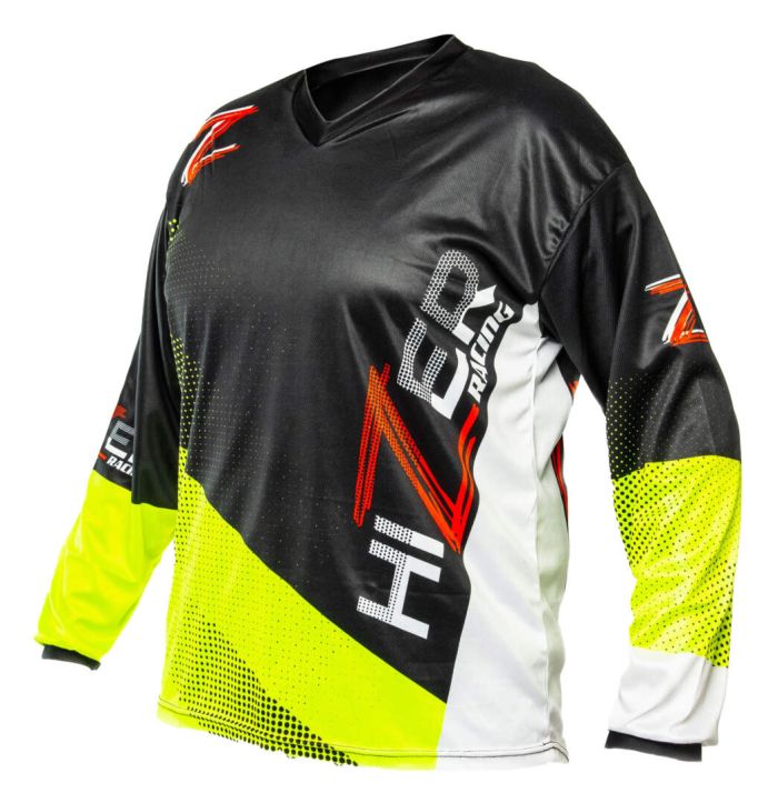 Джерси/футболка для мотокросса HIZER / Neon-Green/White (XXL)