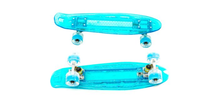 Скейтборд KROSTEK 22" пластик PC22 №5 / BLUE / LED