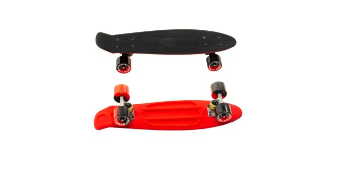 Скейтборд KROSTEK 22" пластик PC22 №8 / BLACK / RED