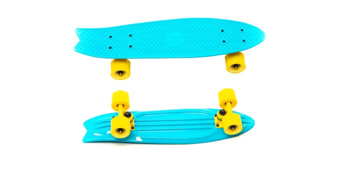 Скейтборд KROSTEK 22" пластик PC22 №11 / BLUE / YELOW