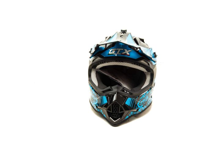 Шлем мото кроссовый GTX 632S №3 (L) BLACK / BLUE детский (53-54)