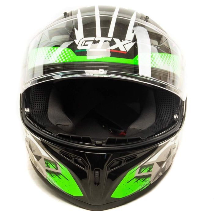 Шлем мото интеграл GTX 578S №1 (M) BLACK / FLUO GREEN YELLOW подростковый