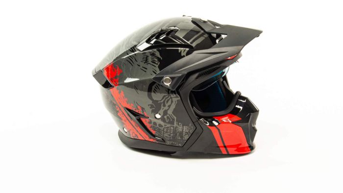 Шлем мото мотард GTX 690 №3 (S) BLACK/GREY RED