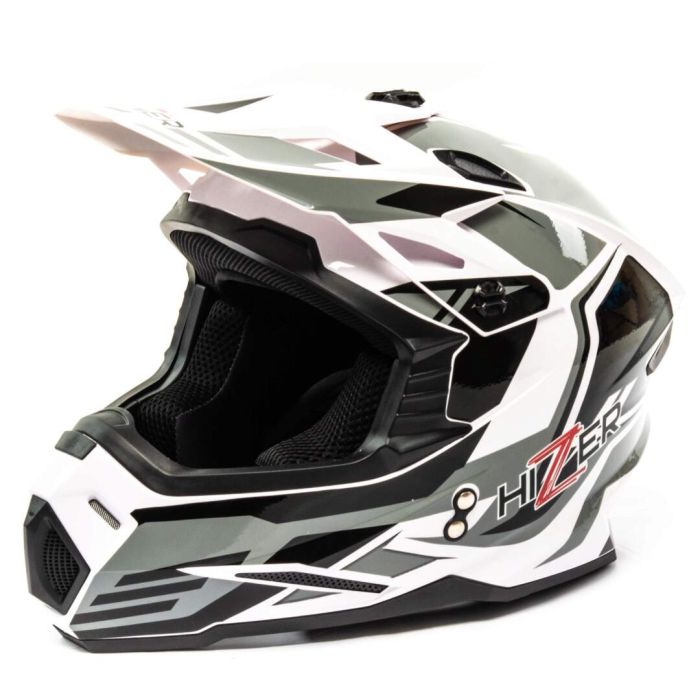 Шлем мото кроссовый HIZER J6801 №4 (L) white/gray