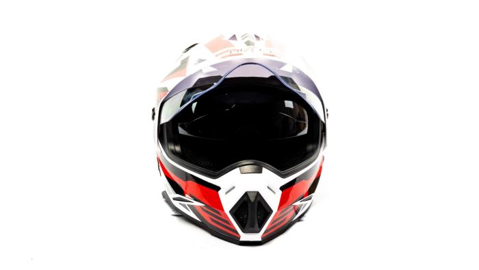 Шлем мото кроссовый HIZER J6801 №5 (XL) white/red