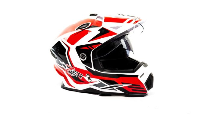 Шлем мото кроссовый HIZER J6801 №5 (XL) white/red