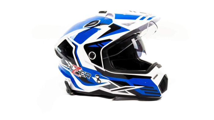Шлем мото кроссовый HIZER J6801 №6 (S) white/blue