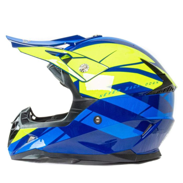 Шлем мото кроссовый HIZER 915 №6 (L) havy/neon/yellow/blue