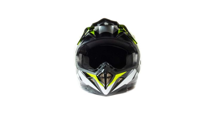Шлем мото кроссовый HIZER 915 №7 (M) neon/yellow/white