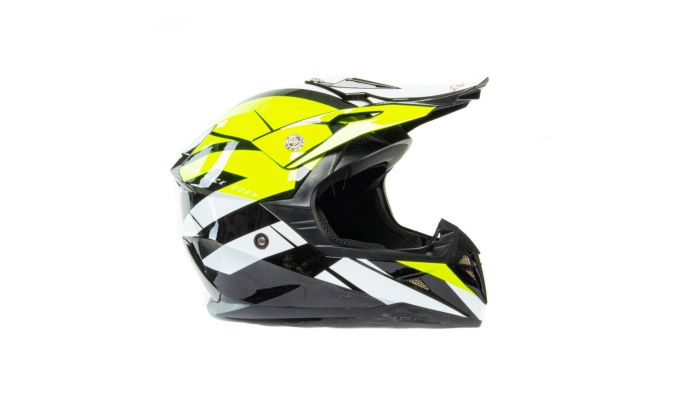 Шлем мото кроссовый HIZER 915 №7 (M) neon/yellow/white