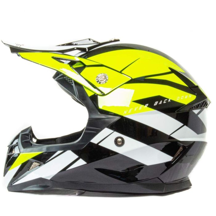 Шлем мото кроссовый HIZER 915 №7 (S) neon/yellow/white