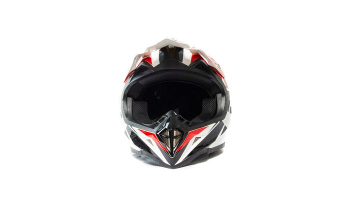 Шлем мото кроссовый HIZER 915 №9 (L) white/red/black