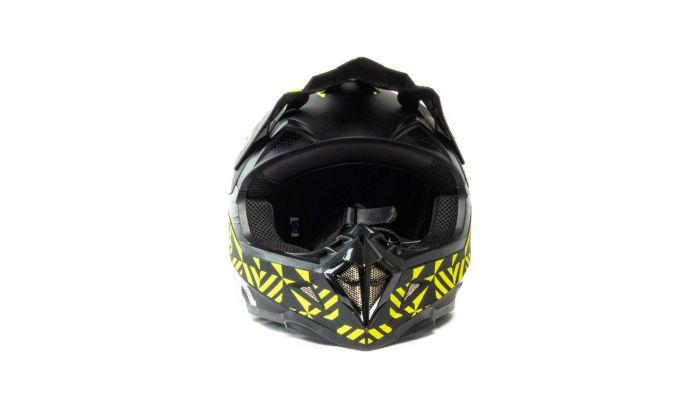 Шлем мото кроссовый HIZER 211 №2 (L) black/green (подростковый)