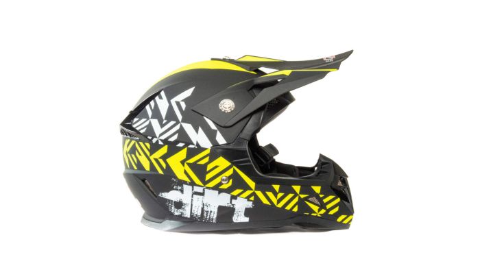Шлем мото кроссовый HIZER 211 №2 (L) black/green (подростковый)