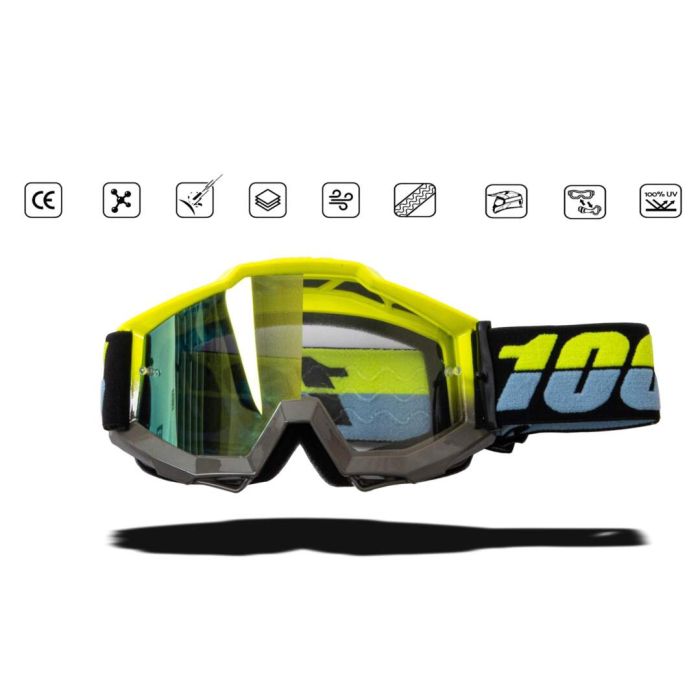 Очки мотокросс 100% №02 black/yellow frame