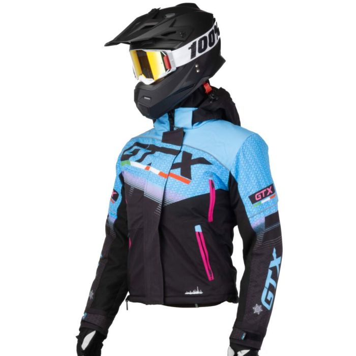 Куртка для снегохода (женская) GTX №3 black-blue (текстиль) (XL)