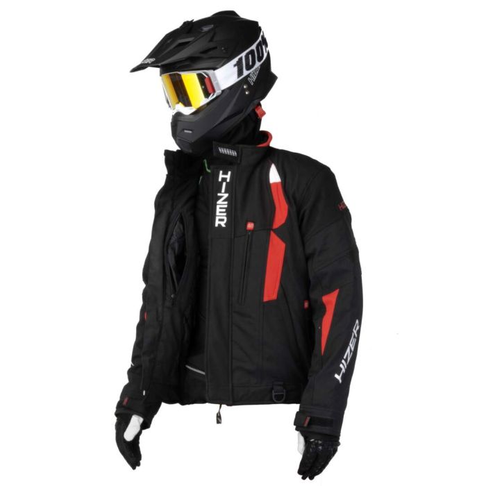 Куртка для снегохода HIZER №1 black-red (текстиль) (XXL)