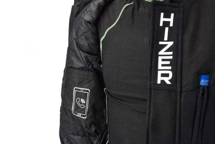 Куртка для снегохода HIZER №2 black-blue (текстиль) (M)