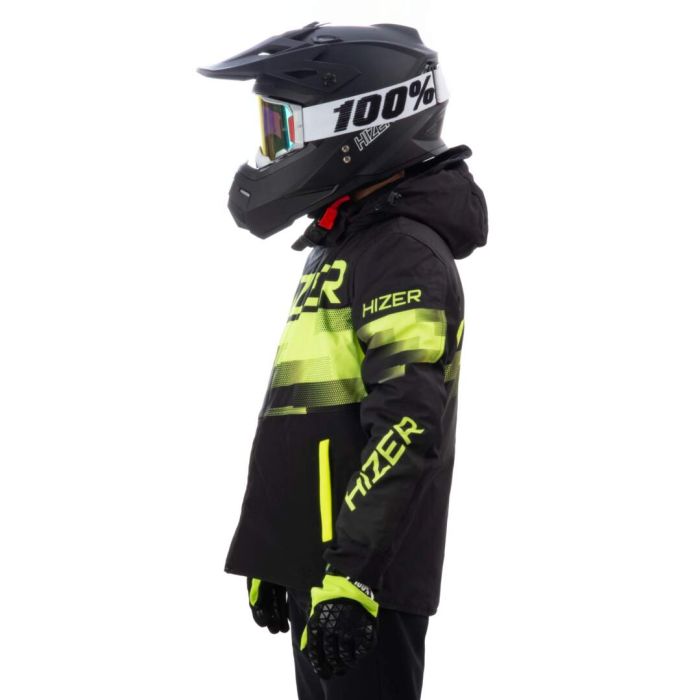 Куртка для снегохода (детская) HIZER №4 black-yellow (текстиль) (12Y)
