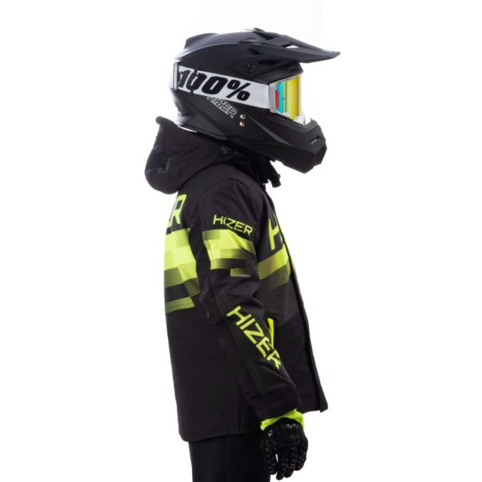 Куртка для снегохода (детская) HIZER №4 black-yellow (текстиль) (12Y)