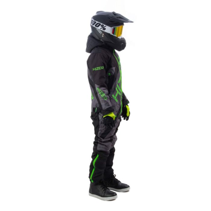Комбинезон для снегохода (детский) HIZER №5 black-green (текстиль) (14Y)