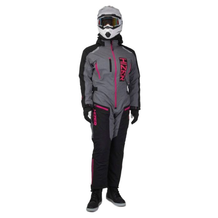 Комбинезон для снегохода (женский) HIZER №4 black-gray (текстиль) (L)