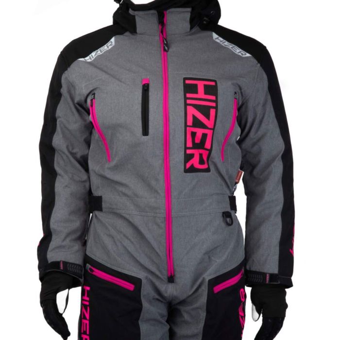 Комбинезон для снегохода (женский) HIZER №4 black-gray (текстиль) (L)