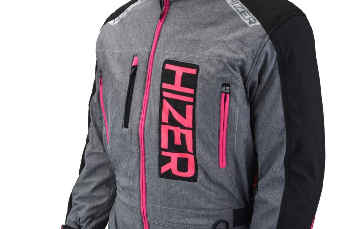 Комбинезон для снегохода (женский) HIZER №4 black-gray (текстиль) (L)