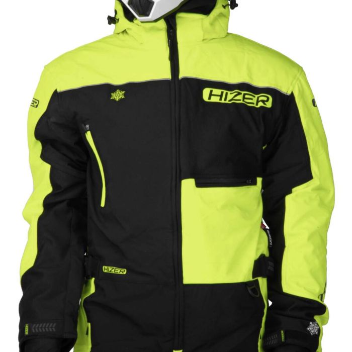 Комбинезон для снегохода HIZER №1 black-yellow (текстиль) (M)