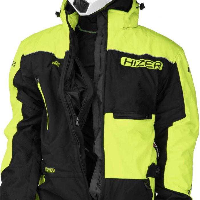 Комбинезон для снегохода HIZER №1 black-yellow (текстиль) (M)