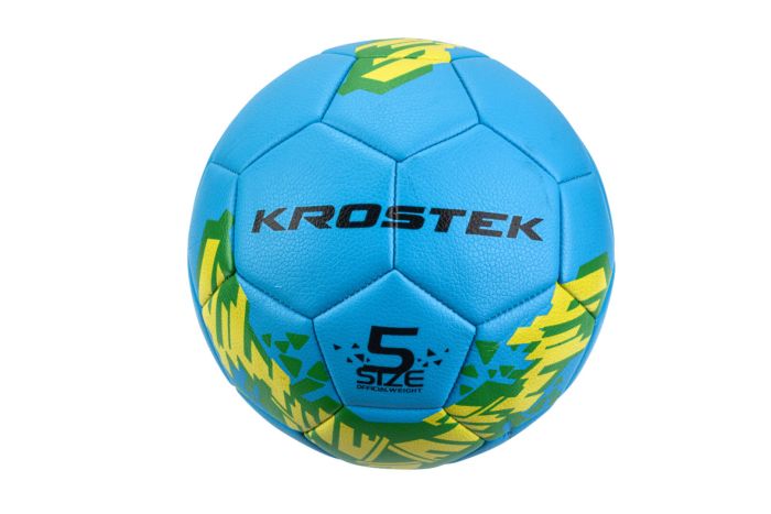 Мяч KROSTEK футбольный №3 (size 5) ПВХ белый/синий