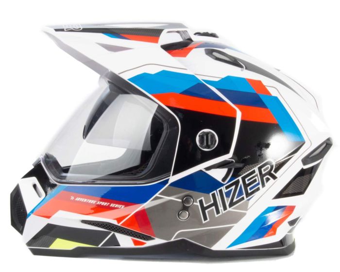 Шлем мото мотард HIZER J6802 №7 (M) ADVENTURE (2 визора)