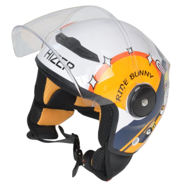 Шлем мото открытый HIZER J511 №1 yellow/black (M)